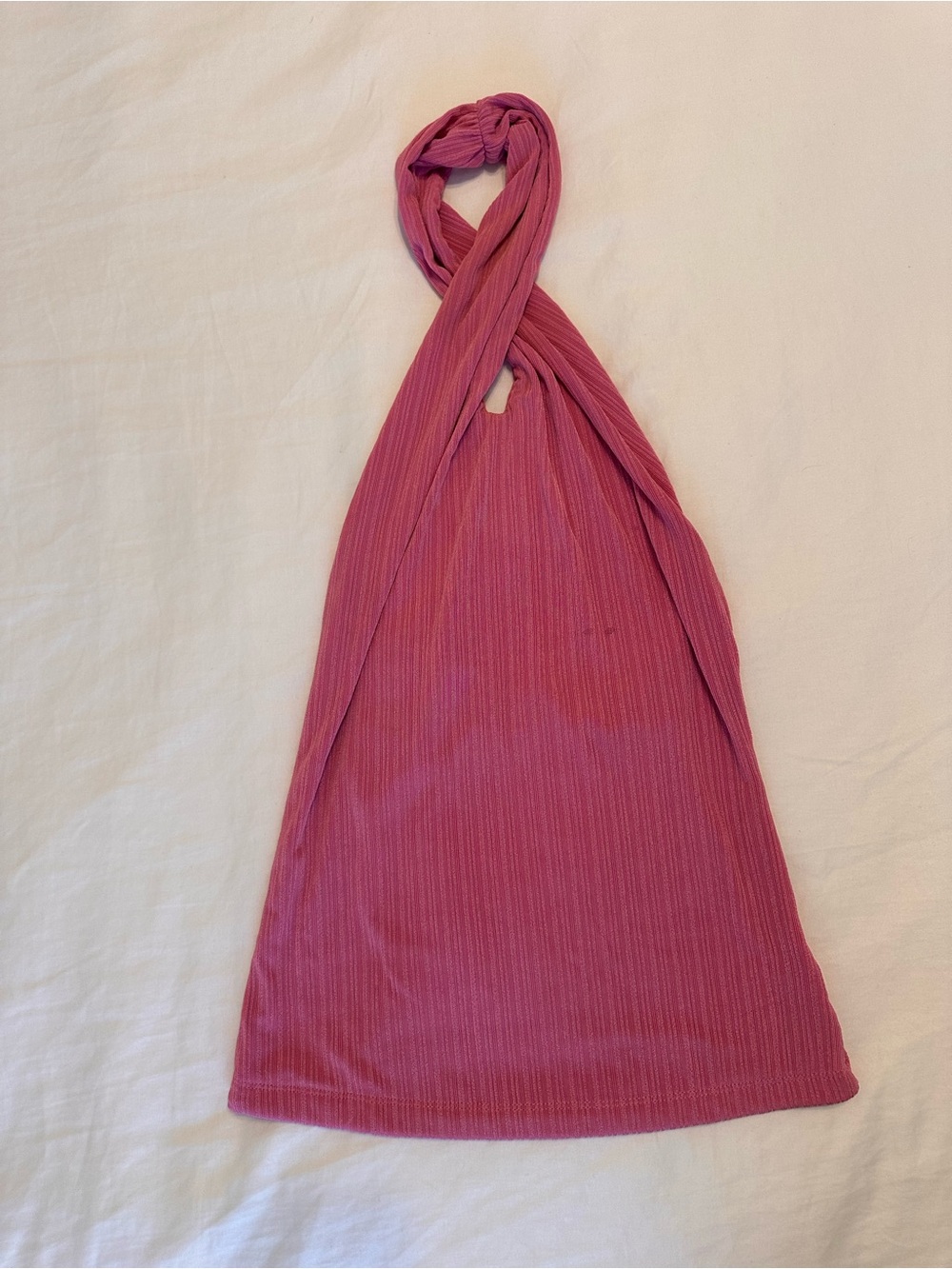 MOTF Ribbed Halter Top in Rose Pink
